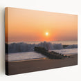 Delaware landscape on stretched canvas, featuring muted earth tones, ideal for kitchen wall art.