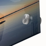 Large acrylic print of abstract Everglades scenery in muted green and blue.