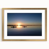 Extra large framed abstract art print of the Everglades in textured green and blue tones, ideal for living room decor.