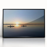 Large abstract wall art depicting the Everglades in muted green and blue tones on a framed acrylic.