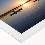 Art deco poster of Everglades scenery in muted green and blue tones on rolled canvas, suitable for dining room wall art.