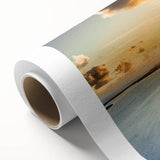 Art deco poster of Florida Keys scenery in pastel shades on rolled canvas, ideal for nursery wall art.