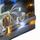 Large abstract wall art of Savannah scenery, in muted earth tones on acrylic glass, ideal for dining room ambiance.