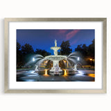 Textured abstract art print of Savannah scenery in muted earth tones on a silver-framed mat, suitable for bedroom decor.