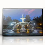 Large abstract wall art depicting Savannah, Georgia, in muted earth tones on a framed acrylic.