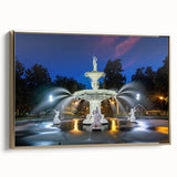 Framed canvas wall art featuring a vintage-style Savannah landscape in muted gold and black tones, ideal for bedroom decor.