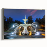 Framed canvas of a vintage Savannah landscape painting, featuring muted colors and black accents.
