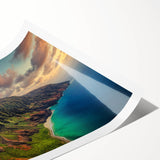 Extra large wall art depicting line art flowers in muted green tones on a rolled print, suitable for large living room walls.