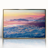 Framed acrylic print of a Maui landscape in subdued earth tones, ideal for modern art wall decor.