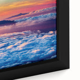 Black wall art depicting a textured Maui scenery on a framed canvas, featuring vibrant colors, ideal for living room decor.