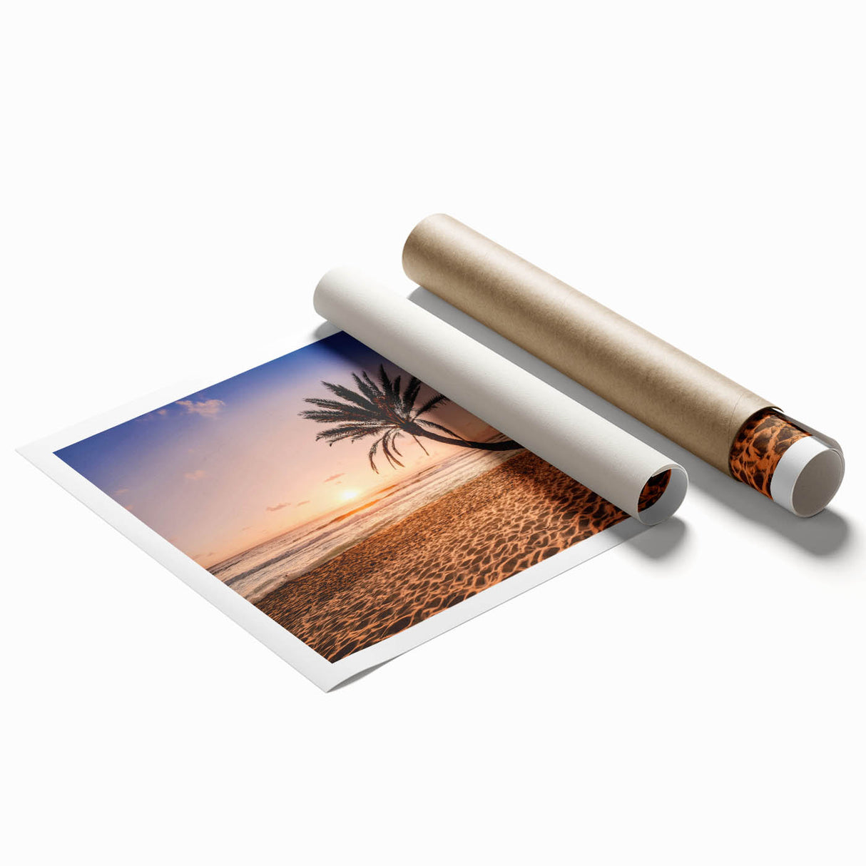 Extra large rolled print of Oahu's coastal scenery with vibrant blue and green tones, ideal for classy bathroom wall art.