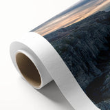 Art deco poster of Idaho scenery with soft pastel shades on rolled canvas, ideal for nursery wall art.