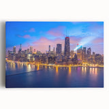 Black and white stretched canvas of the Chicago skyline, ideal for kitchen wall art.