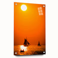 Acrylic print of Lake Michigan with serene blue and gray tones, ideal for dining room or bedroom wall art.