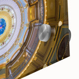 Large abstract wall art depicting Iowa scenery in muted earth tones on acrylic glass, ideal for dining room ambiance.