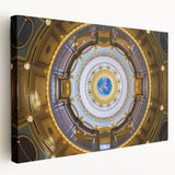 Large canvas print depicting a serene Iowa landscape with soft green and blue tones, suitable for kitchen wall art.