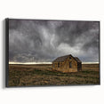 Black and white wall art featuring a Kansas landscape on framed canvas, ideal for bedroom decor.