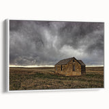 Vintage poster art of Kansas scenery on extra large framed canvas with colorful accents, ideal for living room decor.