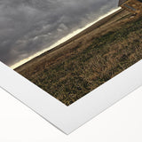 Art deco poster of a vibrant Kansas landscape on rolled canvas, suitable for dining room decor.