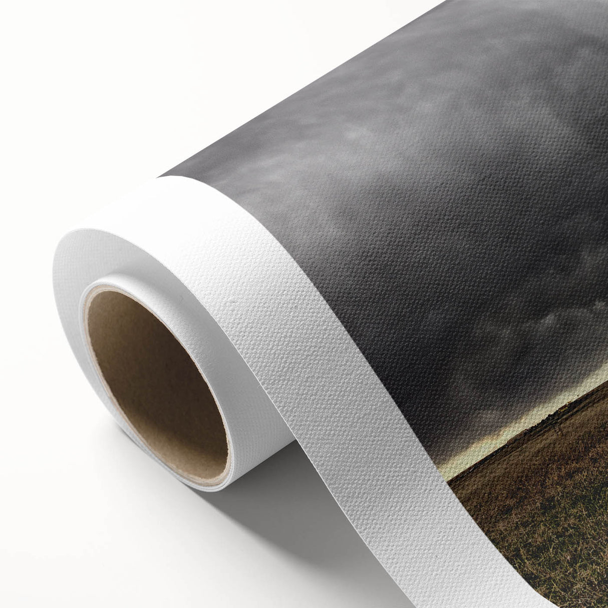 Art Deco poster of Kansas scenery on rolled canvas, featuring pastel shades, ideal for nursery wall art.