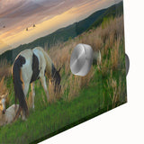 Large abstract wall art featuring geometric shapes in earthy tones on acrylic glass, ideal for dining room ambiance.