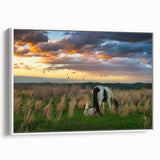 Vintage poster art of Kentucky scenery on a framed canvas, featuring a colorful palette, ideal for living room decor.