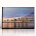 Large abstract wall art depicting a New Orleans scenery in muted tones on framed acrylic, suited for modern art wall decor.