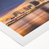 Art deco poster featuring a vibrant New Orleans street scene on rolled canvas, ideal for dining room decor.