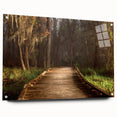Acrylic print of a Louisiana landscape in muted earth tones, suitable for bedroom or dining room decor.
