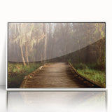 Acrylic print of a Louisiana landscape in art deco style, framed in white, ideal for modern nursery decor.