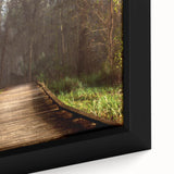 Black wall art featuring a textured Louisiana landscape in vibrant colors on a framed canvas.
