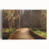Black and white large art print of Louisiana scenery on stretched canvas, ideal for kitchen wall art.