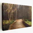 Louisiana marshland scenery on stretched canvas in natural green and blue tones, suitable for kitchen wall art.