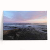 Black and white photo of Acadia National Park on large stretched canvas, ideal for kitchen wall art or bedroom.