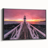 Black and white wall art featuring a Maine landscape on framed canvas, ideal for bedroom decor.