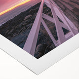 Art deco poster of Maine scenery in muted earth tones on rolled canvas, suitable for dining room or bathroom wall art.
