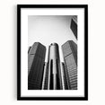 Colorful abstract art print of Detroit skyline, textured design on large framed canvas, suitable for living room decor.