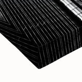 Black and white landscape art painting of Detroit on a stretched canvas, suited for bedroom wall decor.