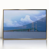 Framed acrylic print of a serene Michigan Upper Peninsula landscape in earth tones, ideal for modern art wall decor.