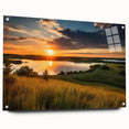 Acrylic print of a large abstract depiction of the Minnesota landscape in muted earth tones.