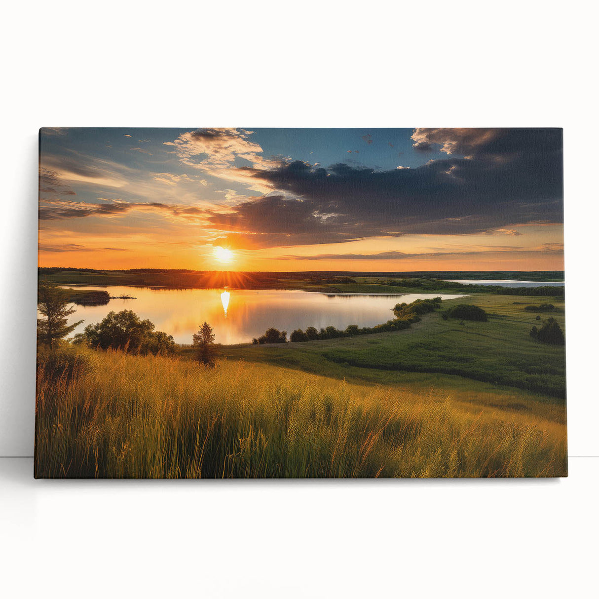Large art of a Minnesota landscape in black and white on stretched canvas, ideal for bedroom wall decor.