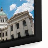 Black wall art featuring a textured depiction of the St.