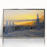 Mid-century modernist art depicting Montana scenery in muted earth tones, framed acrylic, suitable for modern art wall decor.