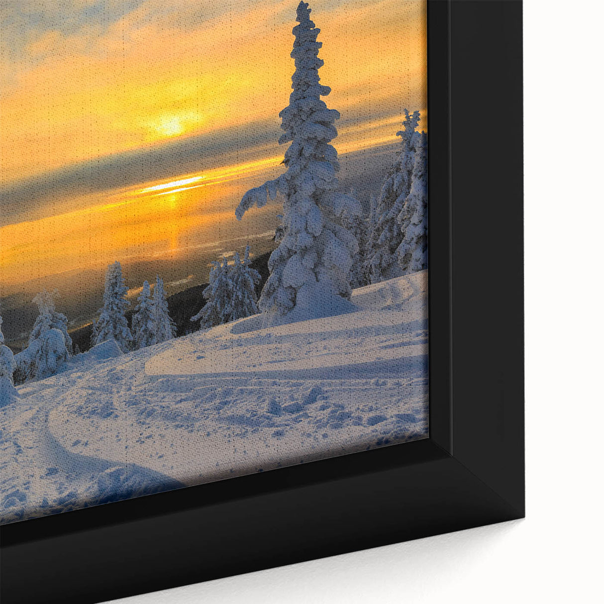 Black wall art featuring a textured Montana landscape on a framed canvas with colorful accents, ideal for living room decor.