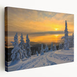 Landscape painting of Montana scenery on stretched canvas, featuring muted earth tones, ideal for kitchen wall art.