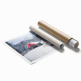 Rolled print of New Hampshire scenery with soft pastel shades, ideal for classy bathroom wall art.