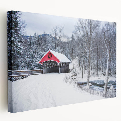 Large canvas print of a New Hampshire landscape in muted earth tones, suitable for kitchen wall art.