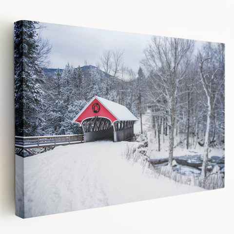 Large canvas print of a New Hampshire landscape in muted earth tones, suitable for kitchen wall art.