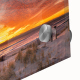 Large abstract wall art depicting New Jersey scenery in mid-century modernist style on acrylic, ideal for dining room decor.