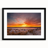 Extra large abstract art print depicting colorful, textured scenery of New Jersey on a black framed canvas.